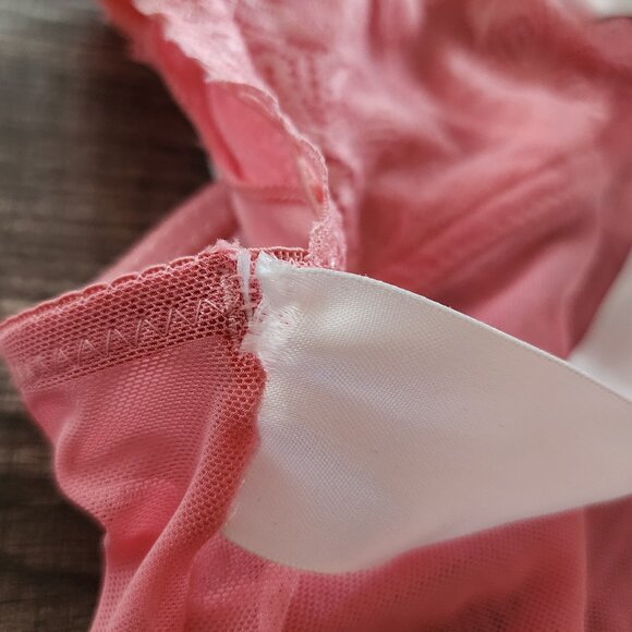 Pink Lace & Mesh Babydoll Chemise Lingerie top Size M fairy coquette romantic - Picture 5 of 5